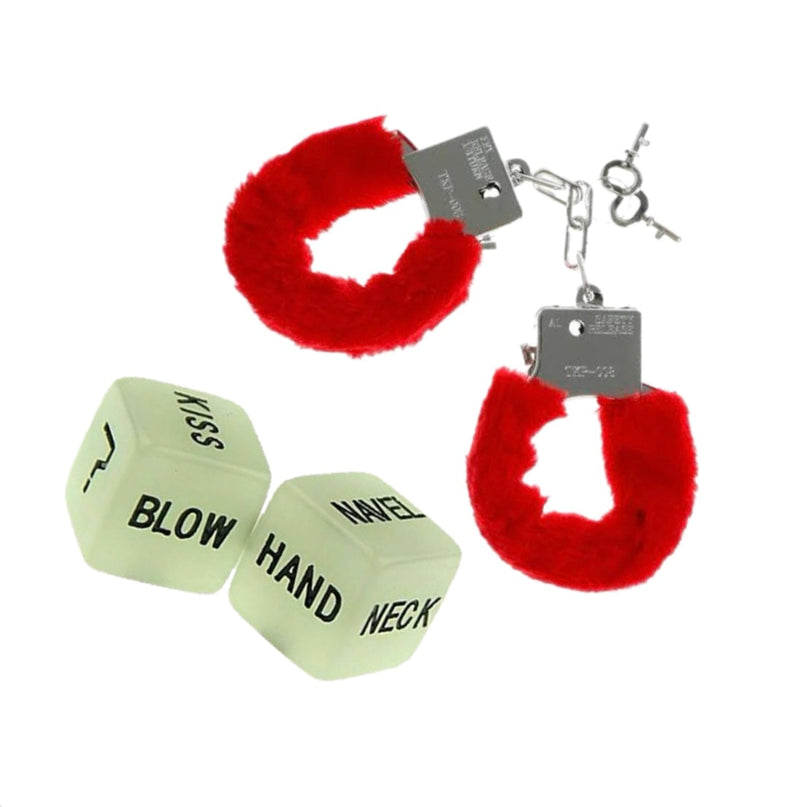 Fur Handcuffs & Dice Set